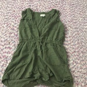 Girls army green romper